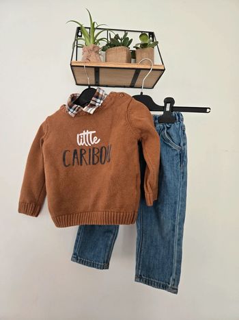 Ensemble chemise pull et jean / In extenso et TAO 12 mois 👦