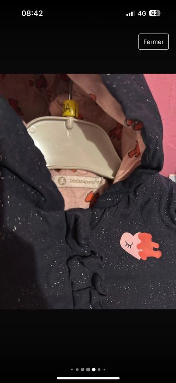 Manteau hivers fille bleu pailleté Lulu Castagnette taille 18 mois