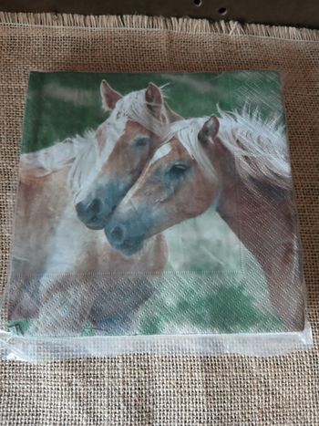 19 serviettes en papier chevaux