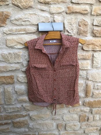 Chemisier fleurie orange rouille