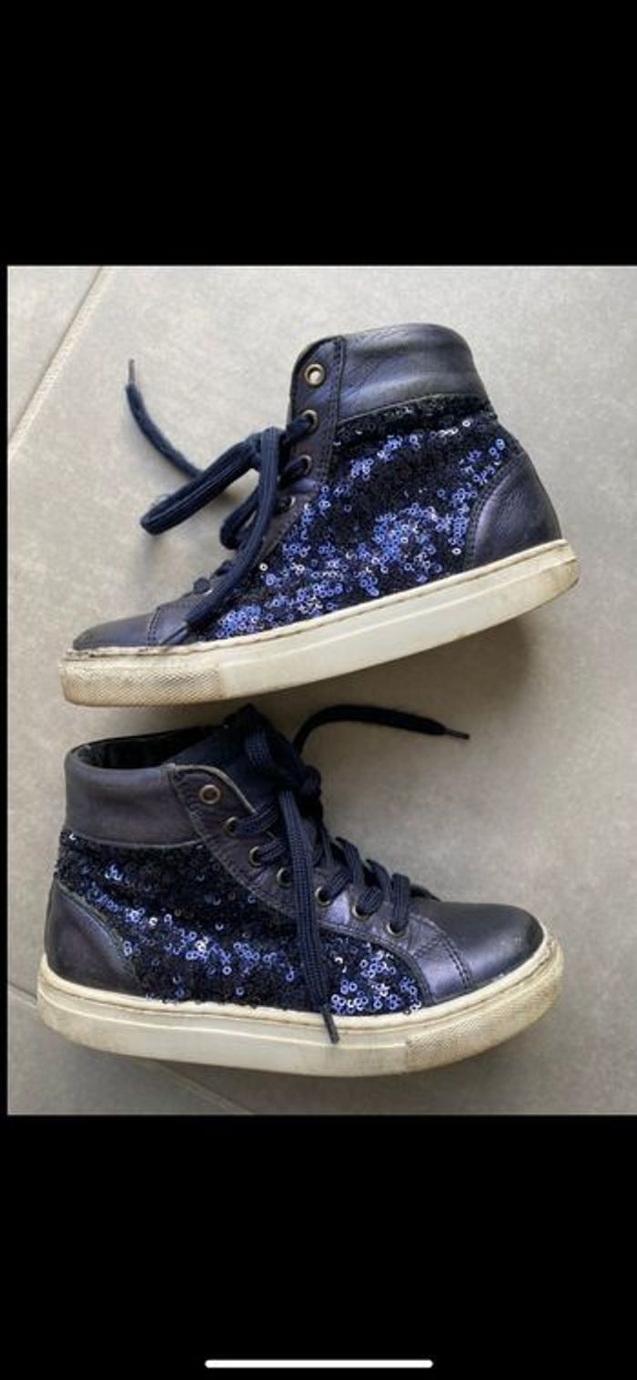 Basket pailleté bleu nuit Taille 31 - photo numéro 6