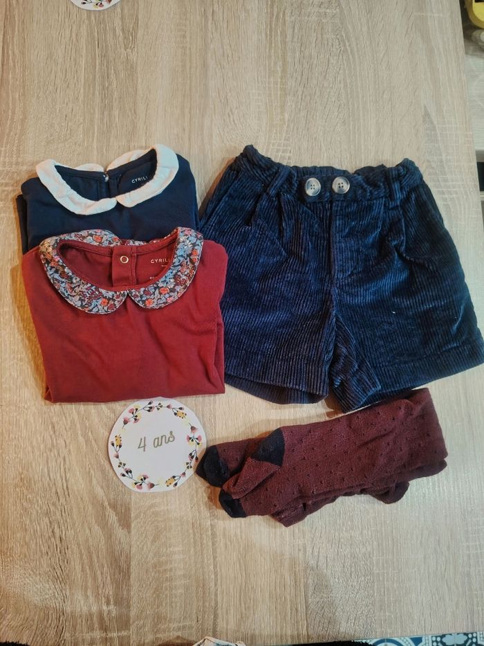 Ensemble chic fille 4 ans Cyrillus, petit bateau tbe