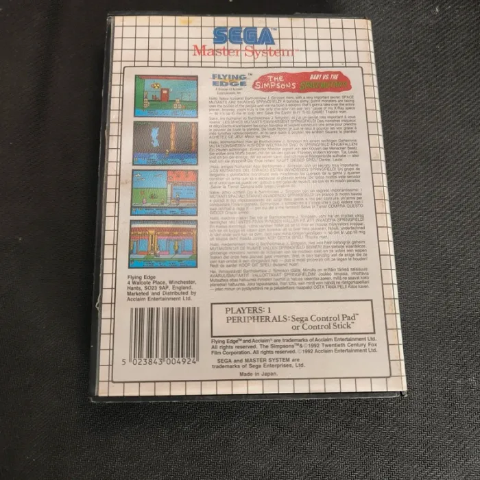 The Simpsons Bart vs The Space Mutants sega master system - photo numéro 2