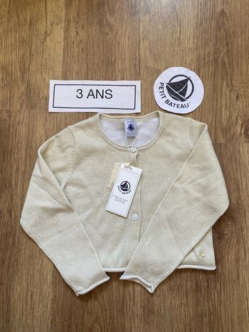 Gilet paillettes dorées 3 ans