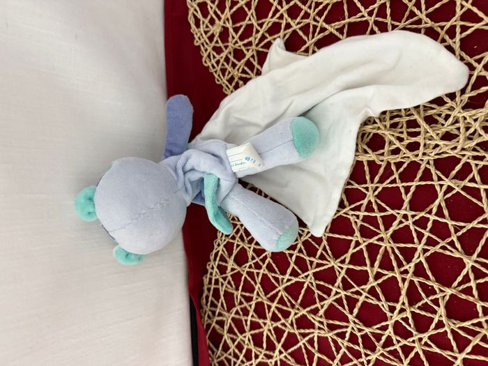 Doudou Knuffel Tigre Chat Bleu Sucre D Orge Cajou Mouchoir - photo numéro 4