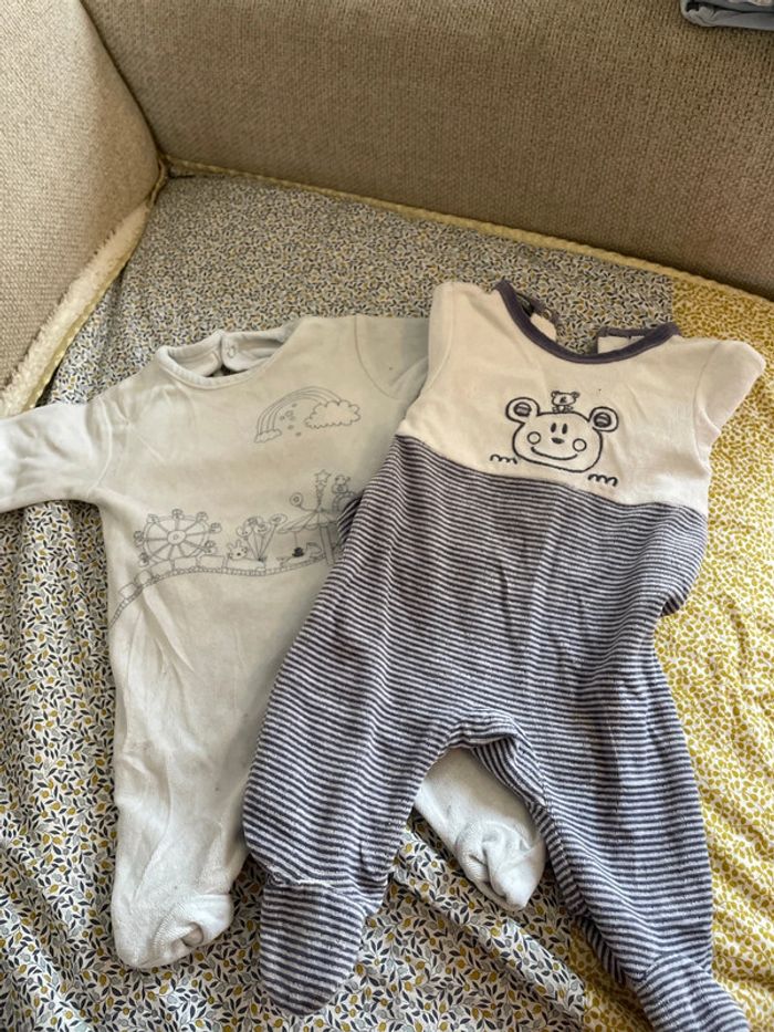 Lot pyjama velours 1/3 mois