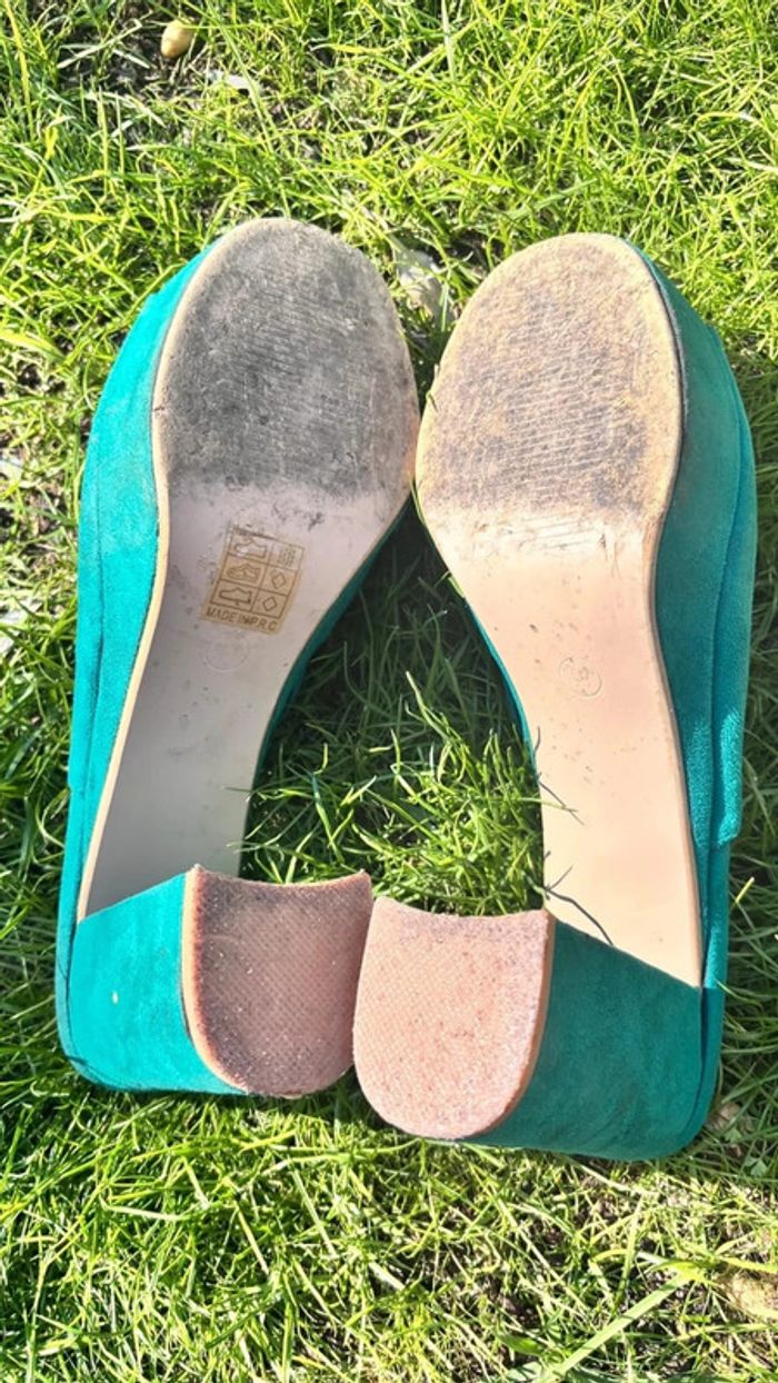 👠 mules verte turquoise talon carré pointure 41 #sweetshoes - photo numéro 6