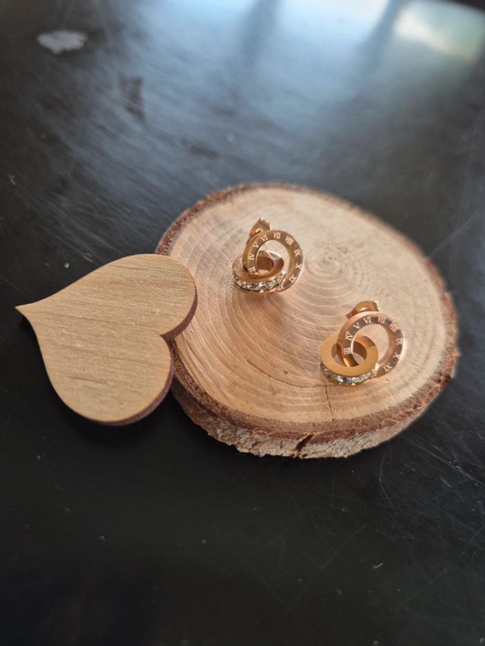 Magnifique boucle d'oreilles acier brillante - photo numéro 3