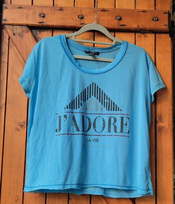 T.shirt femme bleu Mango S