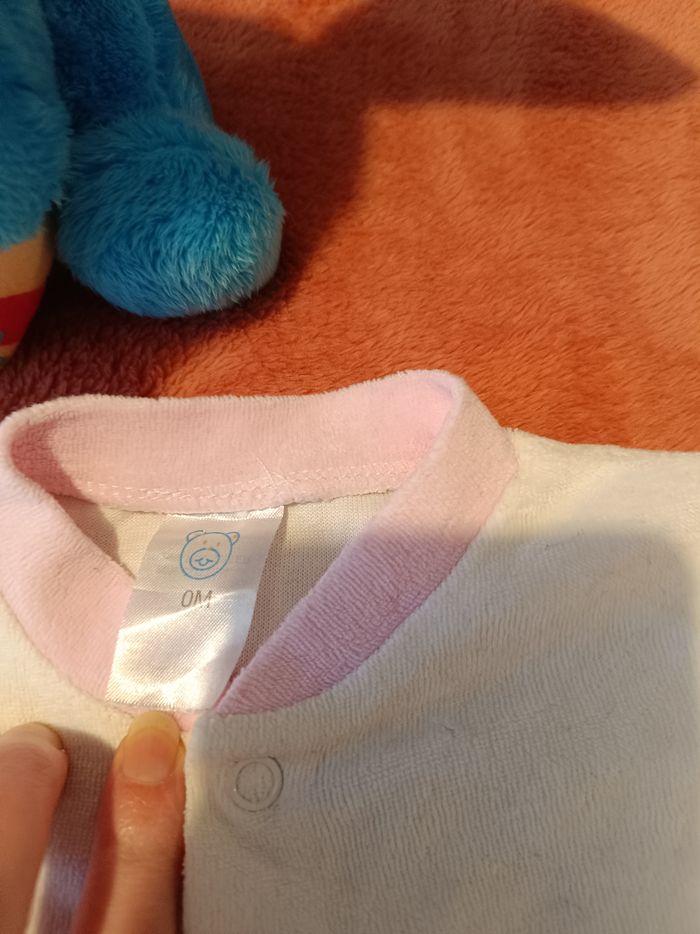 Pyjama bébé fille 0 mois blanc à motif (sans marque) - photo numéro 3