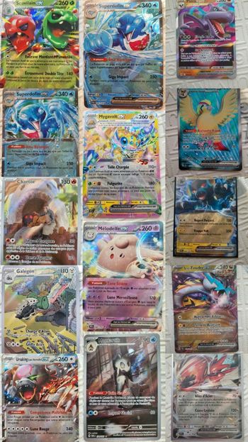 Lot de 14 cartes Pokémon dont 3 hors série et 1 promo.  10 Ex.