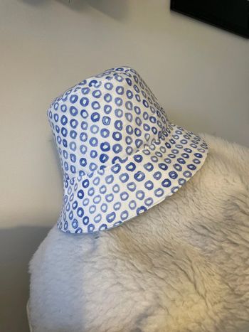 Bob réversible 50 cm pois bleu