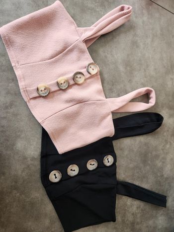 Lot 2 hauts courts rose et noir Boohoo 36