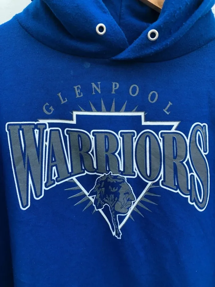 Jerzees Varsity Hoodie blue Glenpool Warriors USA Mens XL - photo numéro 2