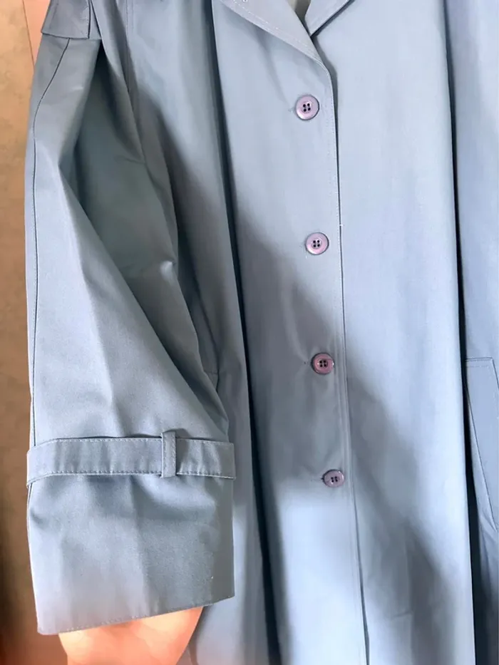 Trench vintage bleu pastel – Taille 44 - photo numéro 5