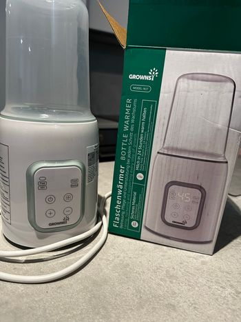 Chauffe Biberon 8 en 1 GROWNSY Chauffe-Biberon Électrique Rapide - Garde au chaud les aliments pour bébé et le dégivrage - Sans BPA - Chauffe Lait Maternel/Infantile avec écran LCD (Vert)
