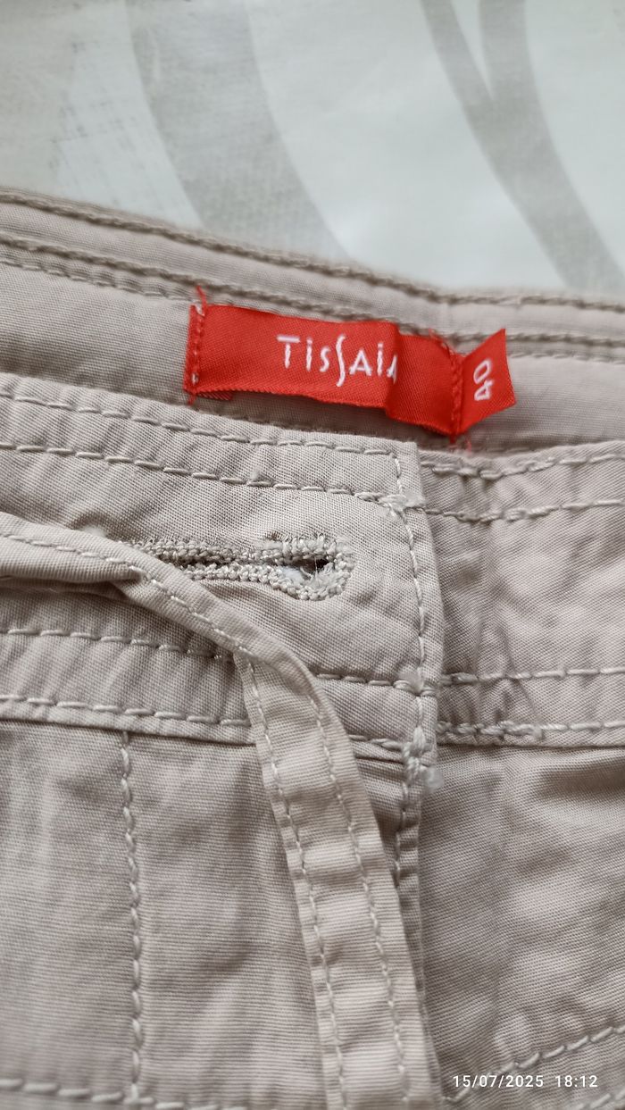 Pantacourt beige femme 40 Tissaia Neuf - photo numéro 2