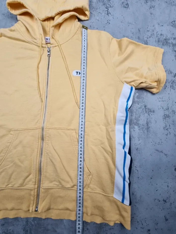 Sweat zippé à capuche Tommy Hilfiger jaune XL Femmes (mesures en photos) - photo numéro 5