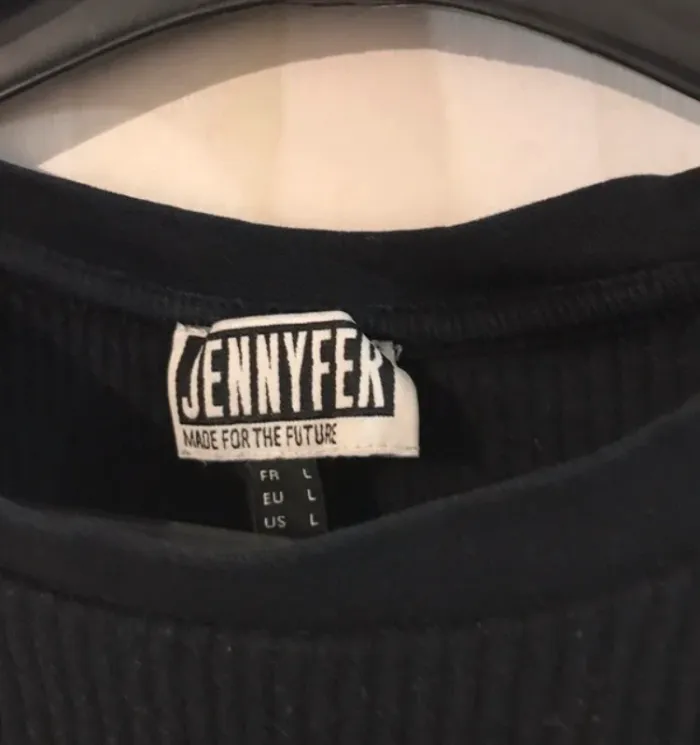 Haut unisex été Jennifer noir manche longue taille L - photo numéro 3