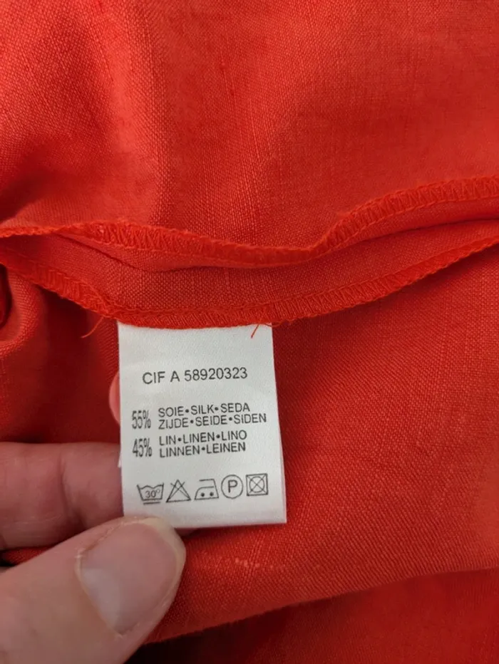 Chemisier d'été brodé en soie et lin - Bensimon - taille 38 - photo numéro 4