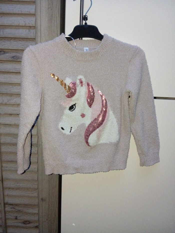 Pull manche longue Licorne 6 ans