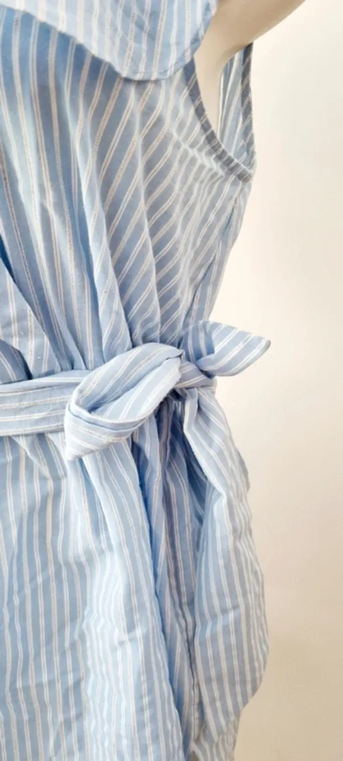 Robe courte bleues blanches rayées asos 40 - photo numéro 2