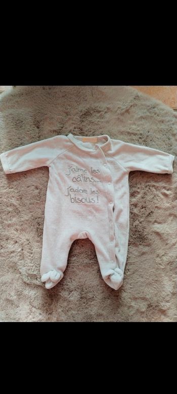 Pyjama chaud bébé fille naissance – velours doux, très bon état