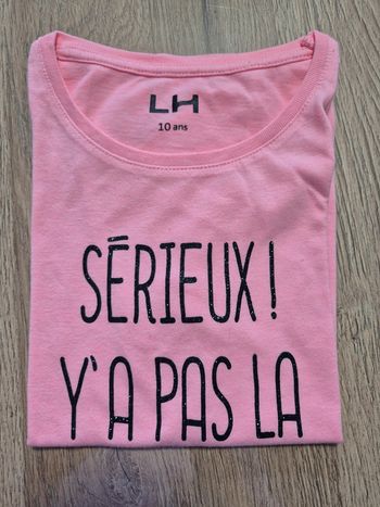 Tee-shirt fille manches courtes 10 ans LH