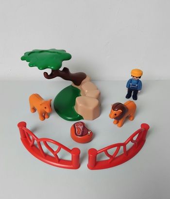 PLAYMOBIL 123 Zoo Animaux Enclos des Lions 9378 Complet 🦁