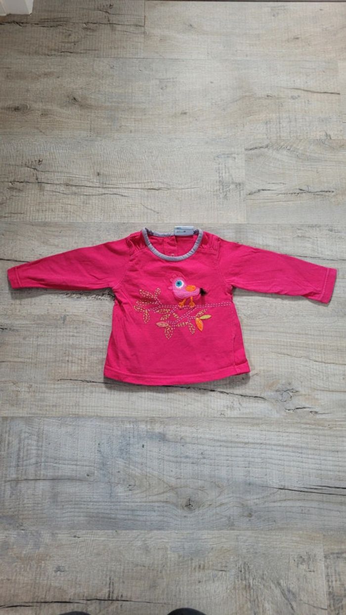 T shirt manche longue fille dpam 12 mois