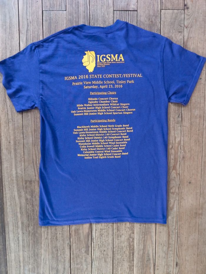 T-shirt festival vintage Illinois grade school music IGSMA 2016 S - photo numéro 4