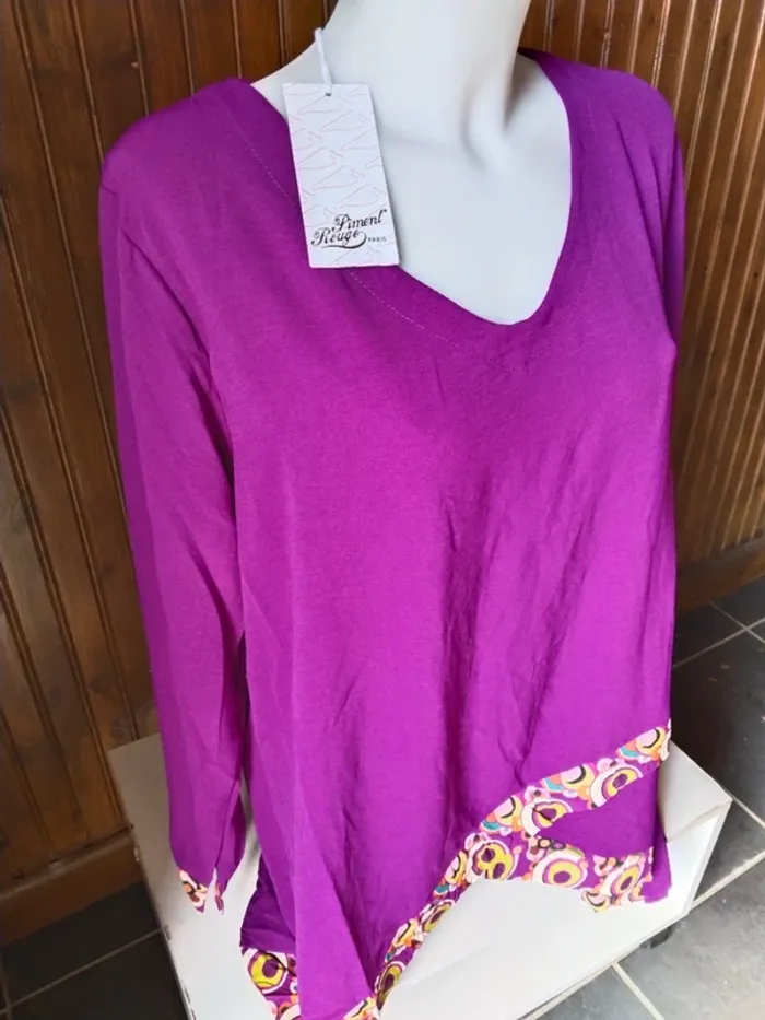 Sublime tunique blouse femme marque Piment rouge taille 48/50 - photo numéro 5