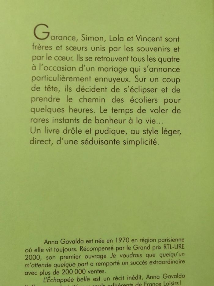* Anna Gavalda - L'échappée belle - photo numéro 3
