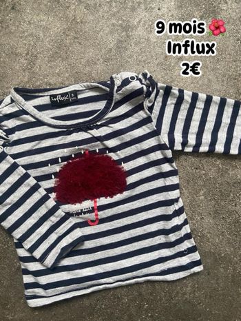 T-shirt 🌺 9 mois 🌺 Influx