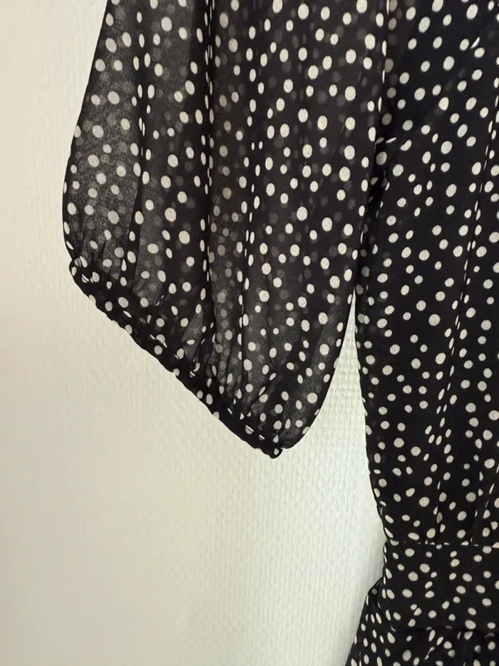 Robe noire courte The Kooples col rond à pois - photo numéro 8