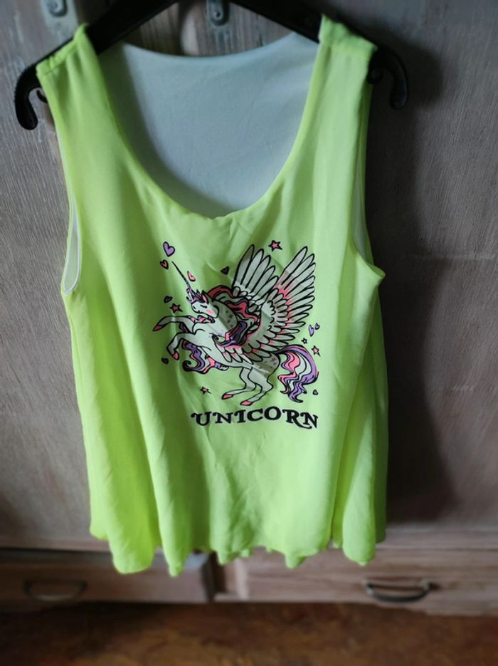 Petite robe licorne jaune fluo