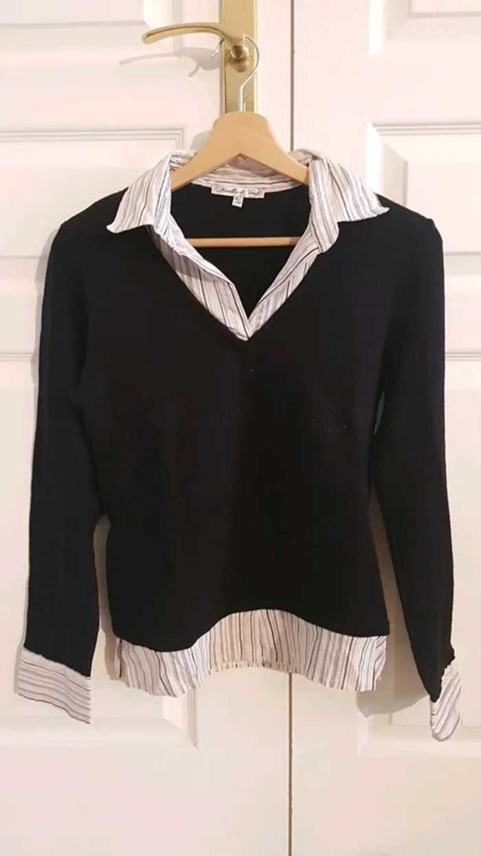 Pull avec chemise intégrée taille 38/40