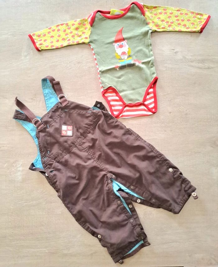 Ensemble salopette et bodie dpam 6 mois