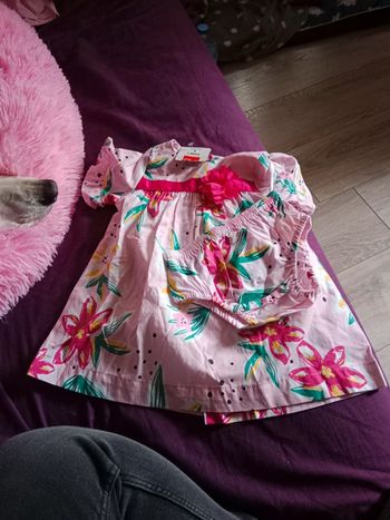 Robe plus culotte bébé fille