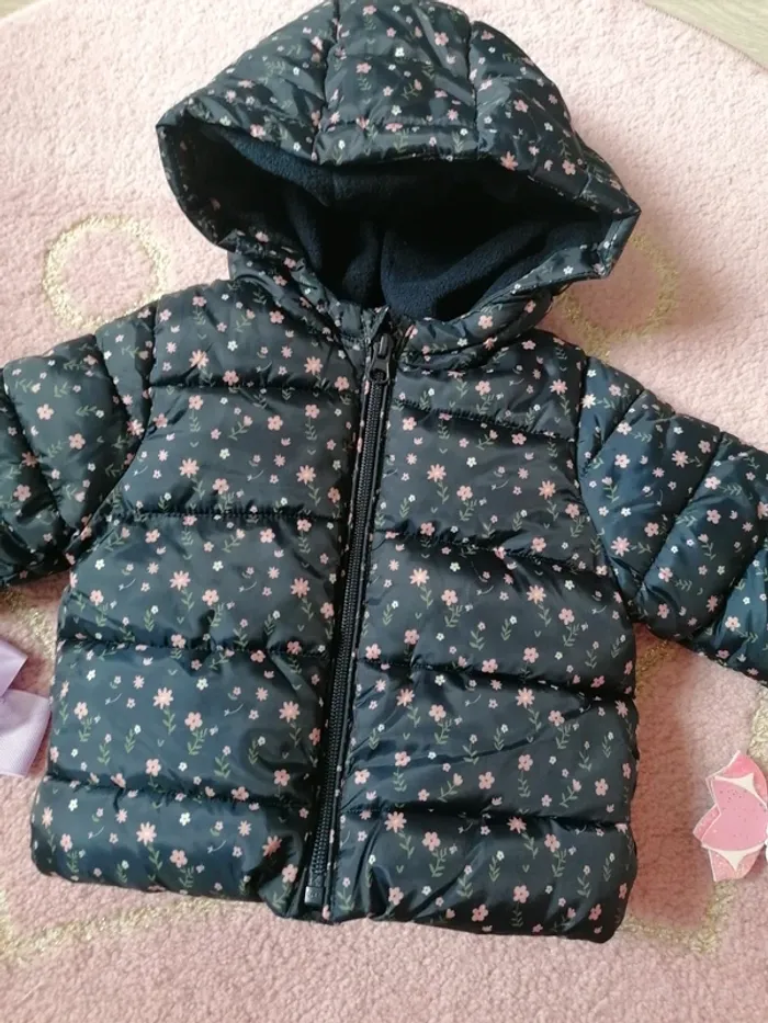 Blouson manteau fleuries bébé fille - photo numéro 2