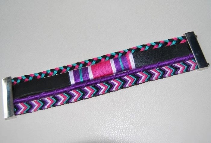 Manchette brésilienne multi-rangs rose violet - photo numéro 2