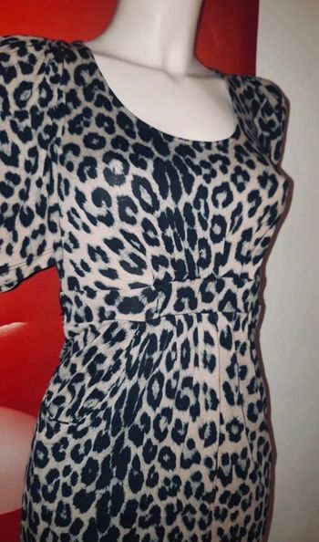 Robe coton imprimer léopard longueur aux genoux taille s