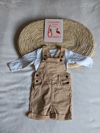 Ensemble salopette et body - 6 mois