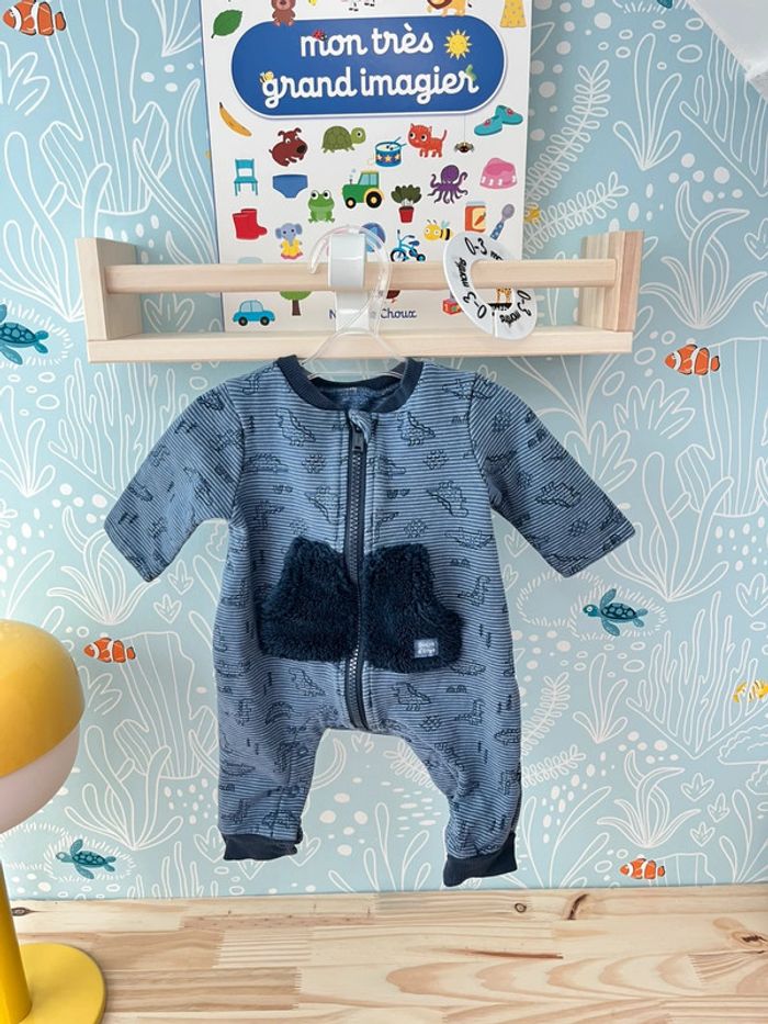 Combinaison bébé 3 mois – rayée – sans pieds – Sucre d’Orge