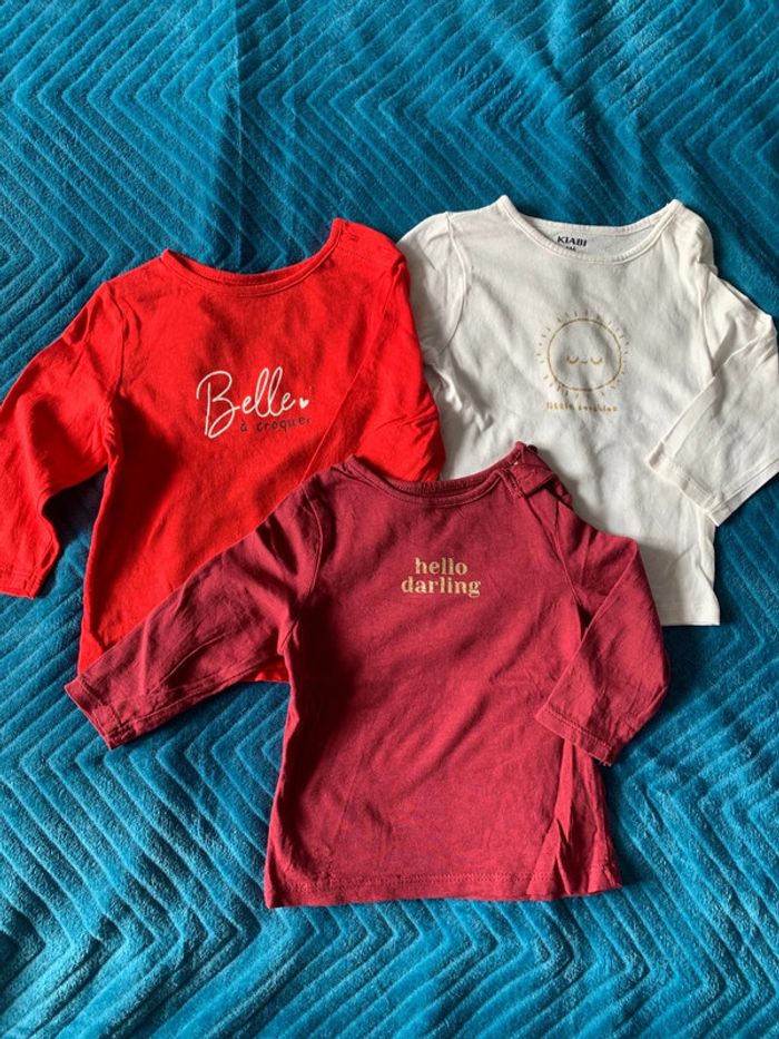 Lot 3 tee shirts fille 6 mois