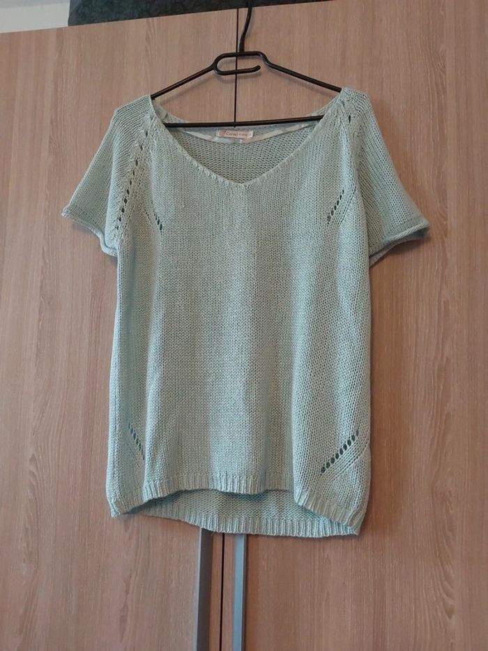 Pull fin manches courtes