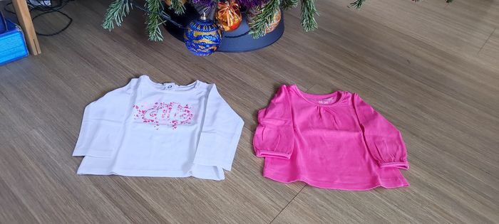 Lot de 2 Tee-shirts manches longues bébé fille - 6 mois (68 cm)🌸 - photo numéro 2