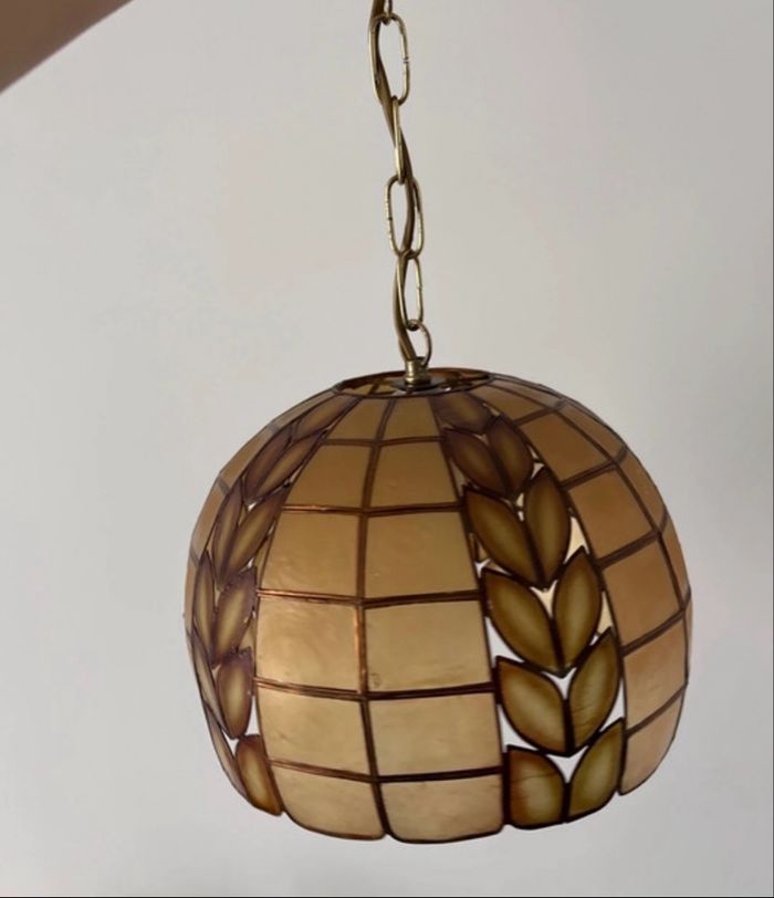 Lustre suspension en nacre vintage - très bon état - photo numéro 4