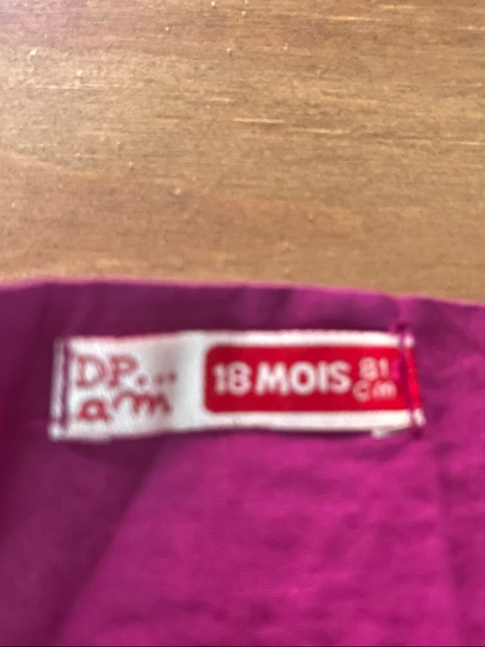 Ensemble pantalon mauve/haut bretelles gris DPAM 18 mois - photo numéro 4