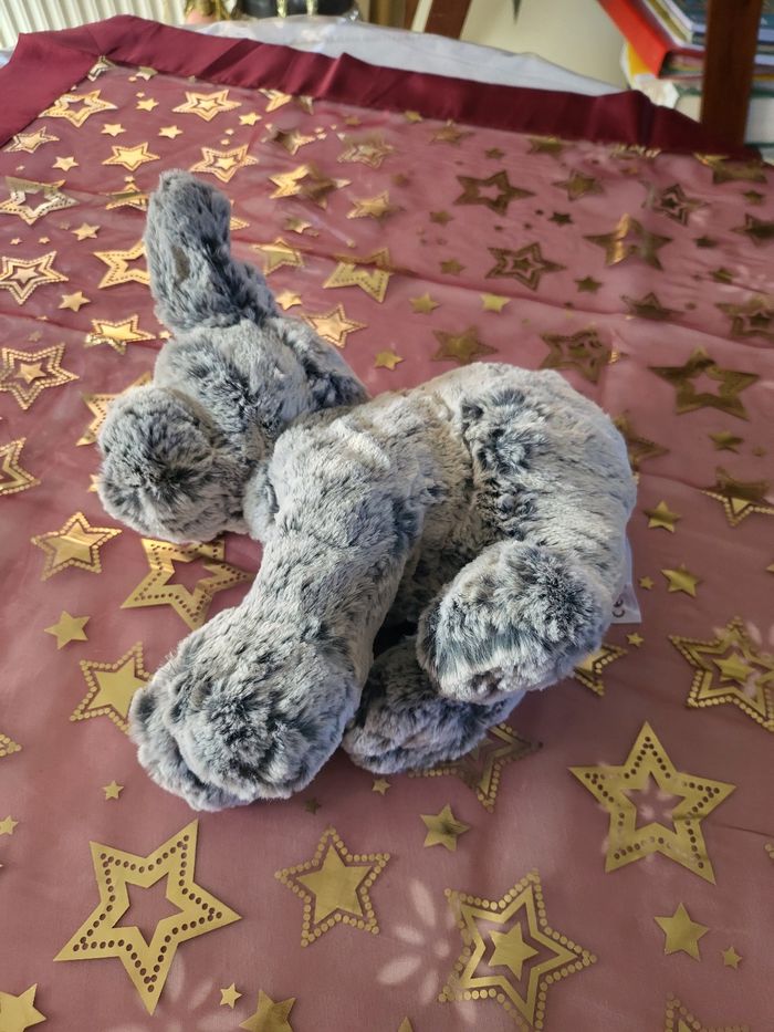 Peluche chien 🐕 velours gris - photo numéro 5